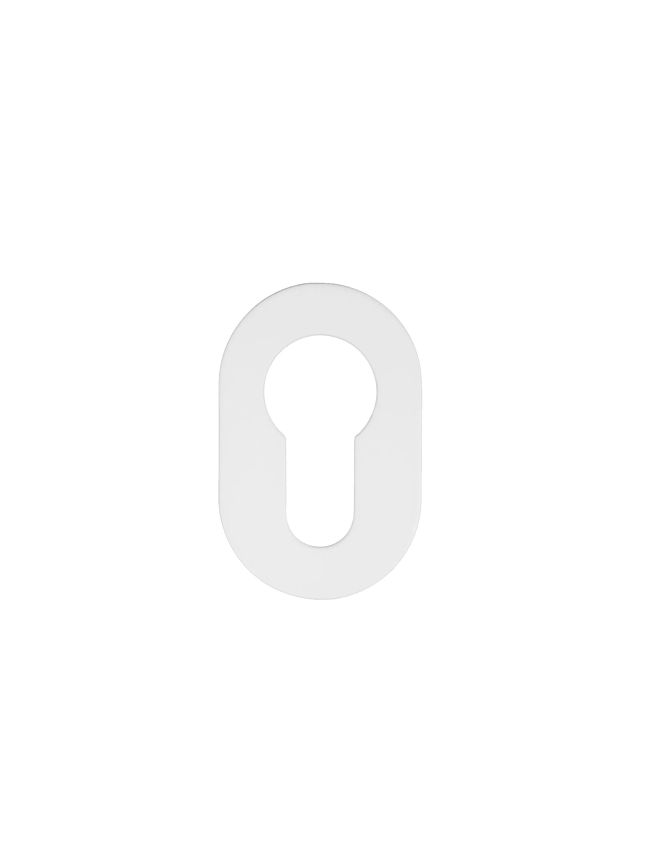 Zoo Hardware Euro Profile Escutcheon - Rosso Mini - 50 x 32 x 3 - White