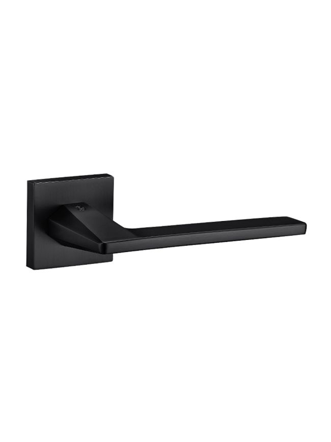 Oro & Oro Sienna Lever Door Handle on Square Rose - Matt Black (Pair)