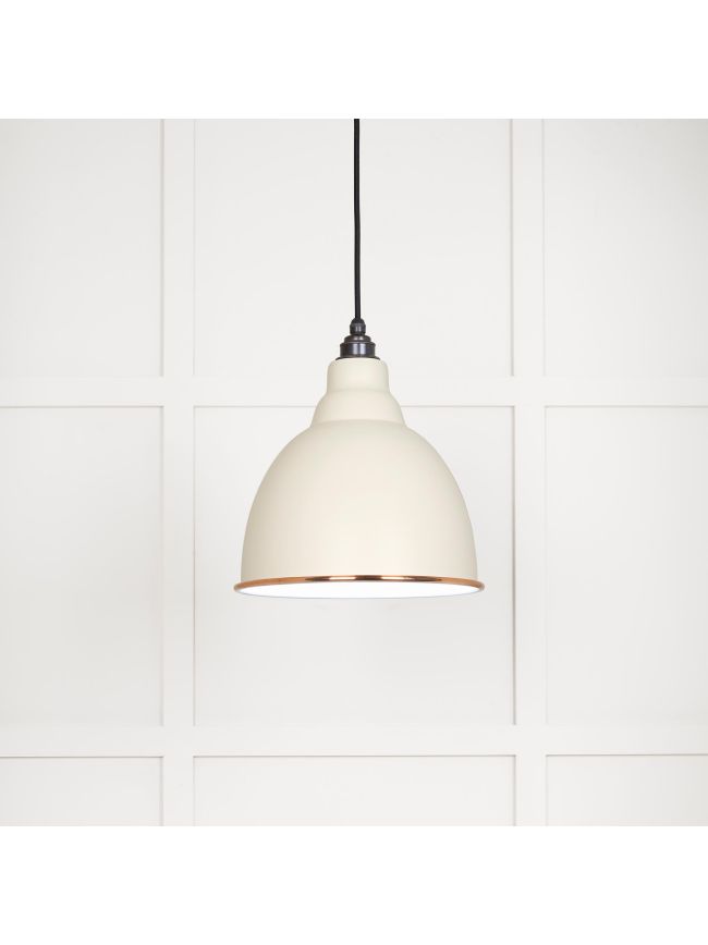 White Gloss Brindley Pendant in Teasel