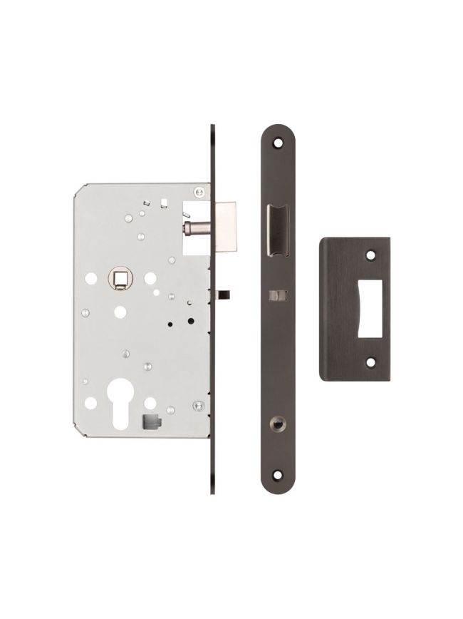 72mm Dark Bronze Din Euro Nightlatch Radiused 60mm Backset - By Frelan Hardware - JL-DNL60RDB