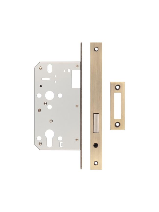 Jedo 72mm Antique Brass Din Euro Deadlock 60mm Backset - By Frelan Hardware - JL-DD60AB
