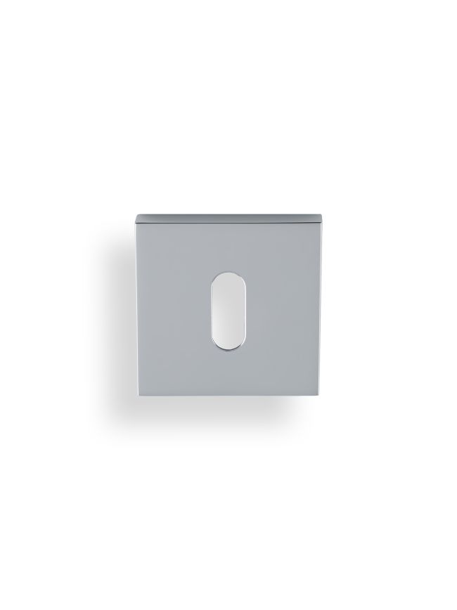 Valli Lock Profile Push-on Square Rosette Escutcheon - Polished Chrome PVD