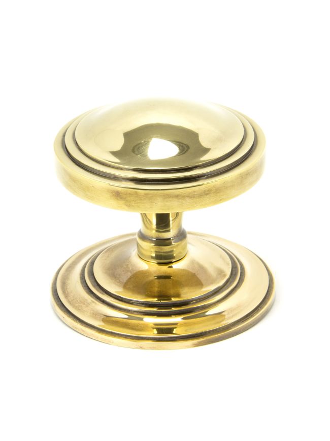 Aged Brass Art Deco Centre Door Knob