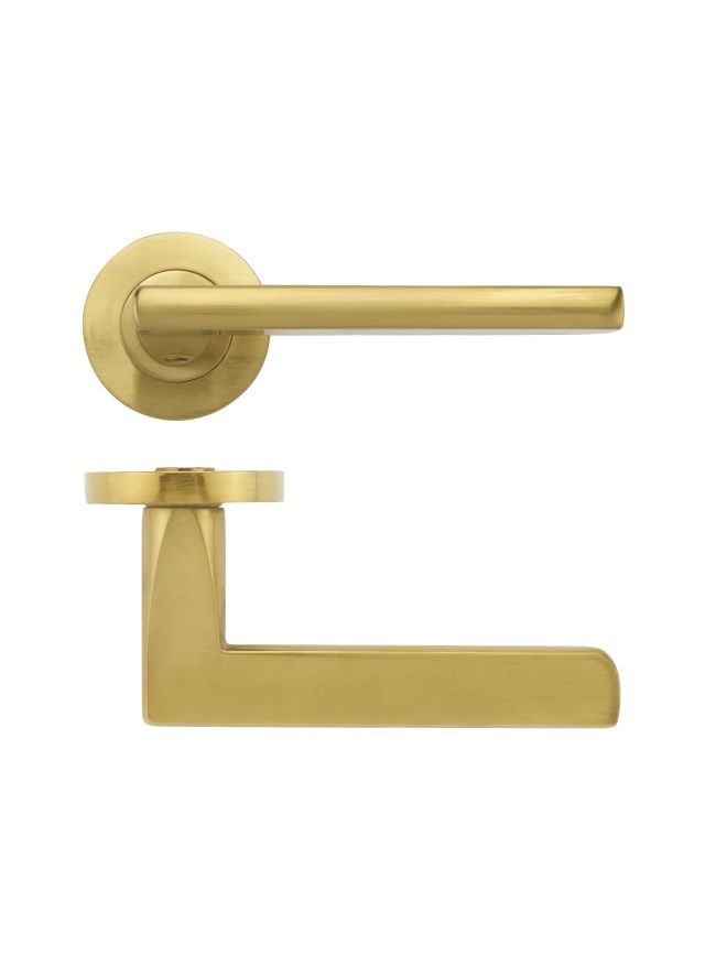 Zoo Hardware Venice lever on round rose - Favo Satin Brass