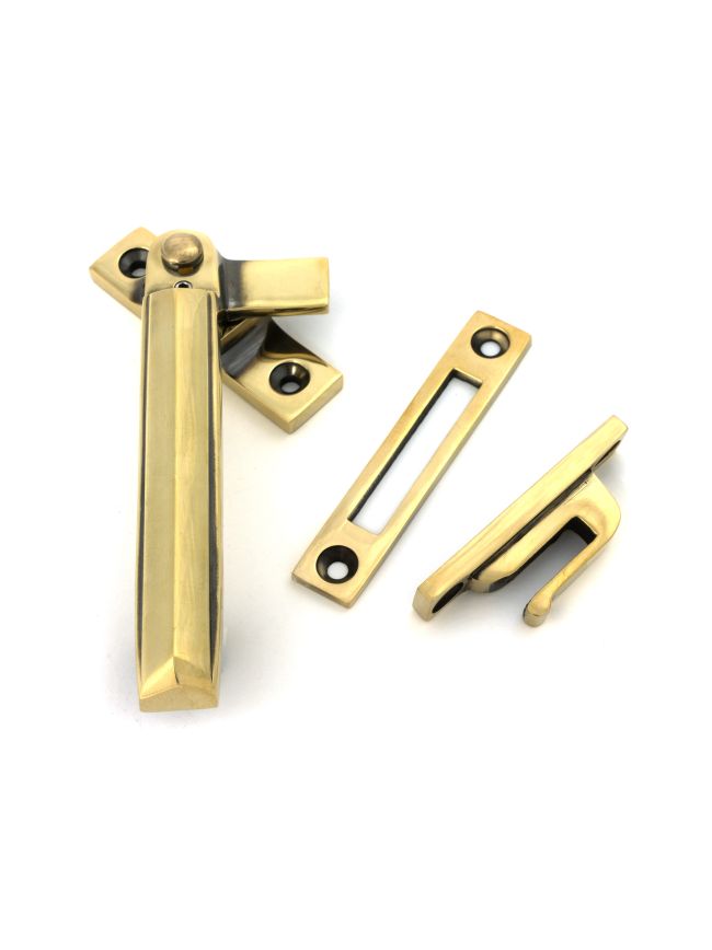 Aged Brass Locking Art Deco Fastener - LH