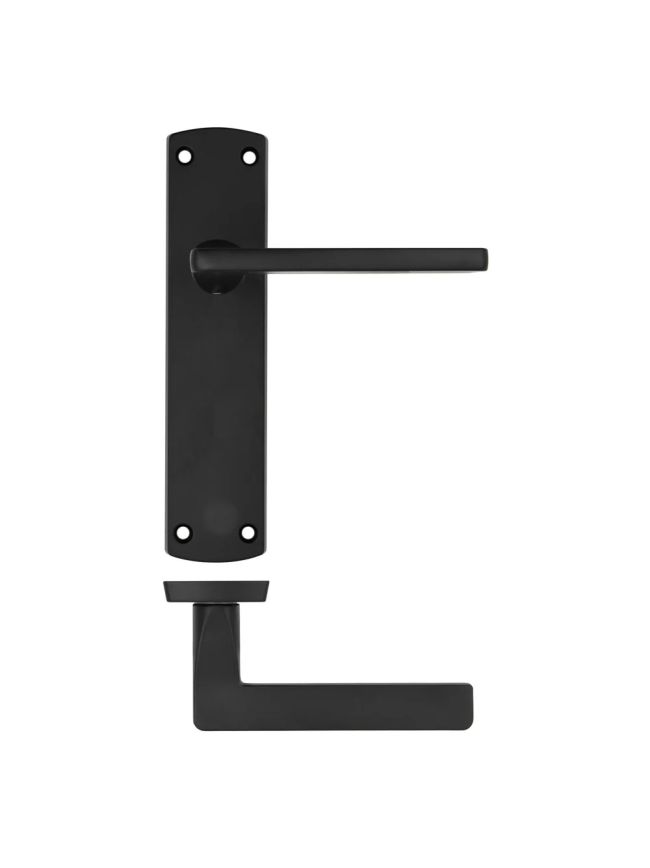 Zoo Hardware Leon lever on latch backplate - Matt Black