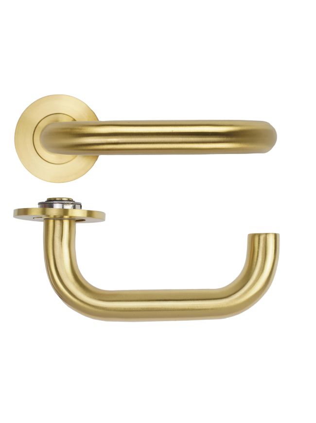 Zoo Hardware Maggiore Lever on 4mm Round Slim Sprung Rose - PVD Satin Brass