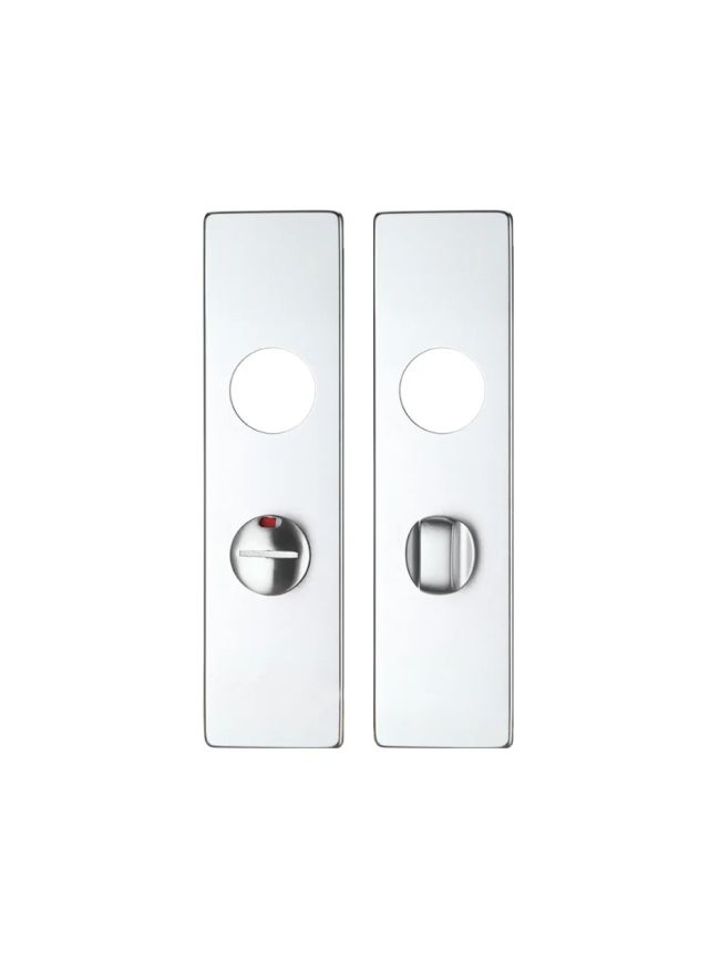 Zoo Hardware Spare Push on Bathroom Backplate for Aluminium including the Turn and release - Long Backplate - Satin