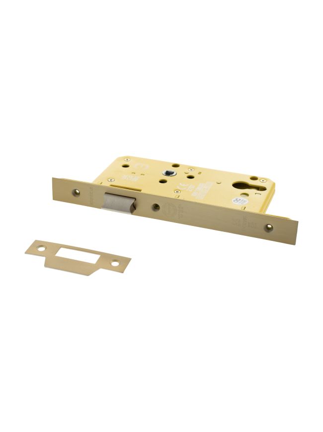Atlantic DIN Heavy Duty Latch 60mm backset - Satin Brass
