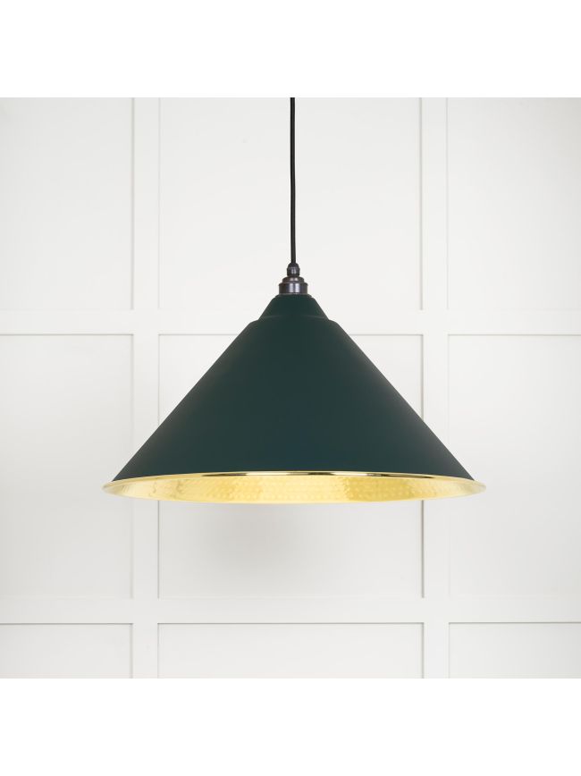 Hammered Brass Hockley Pendant in Dingle