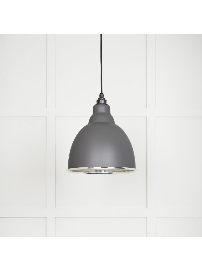Smooth Nickel Brindley Pendant in Bluff