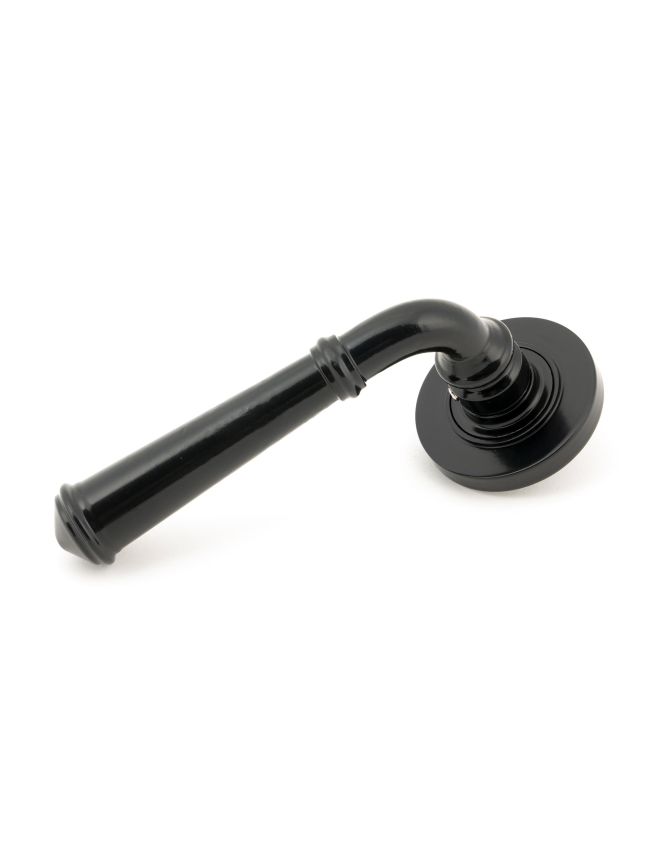 Black Regency Lever on Rose Set (Plain) - Unsprung