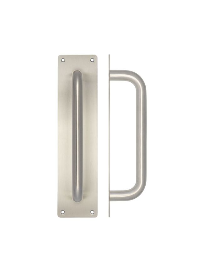 Stainless Steel Pull Handles w/ Plate 225x19mm Satin Stainless Steel - By Frelan Hardware - JSS1601