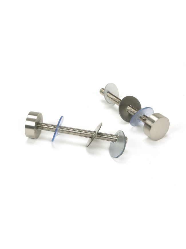 Satin SS (304) 100mm Bolt Fixings for T Bar (2) - Offset