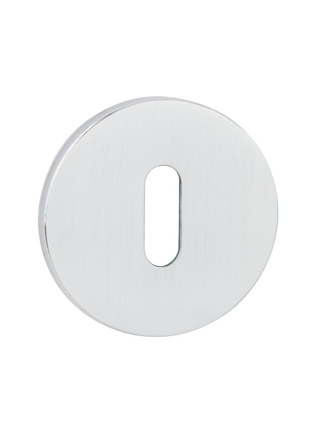 Tupai Rapido 5S Line Key Escutcheons on 5mm Slimline Round Rose - White (Pair)
