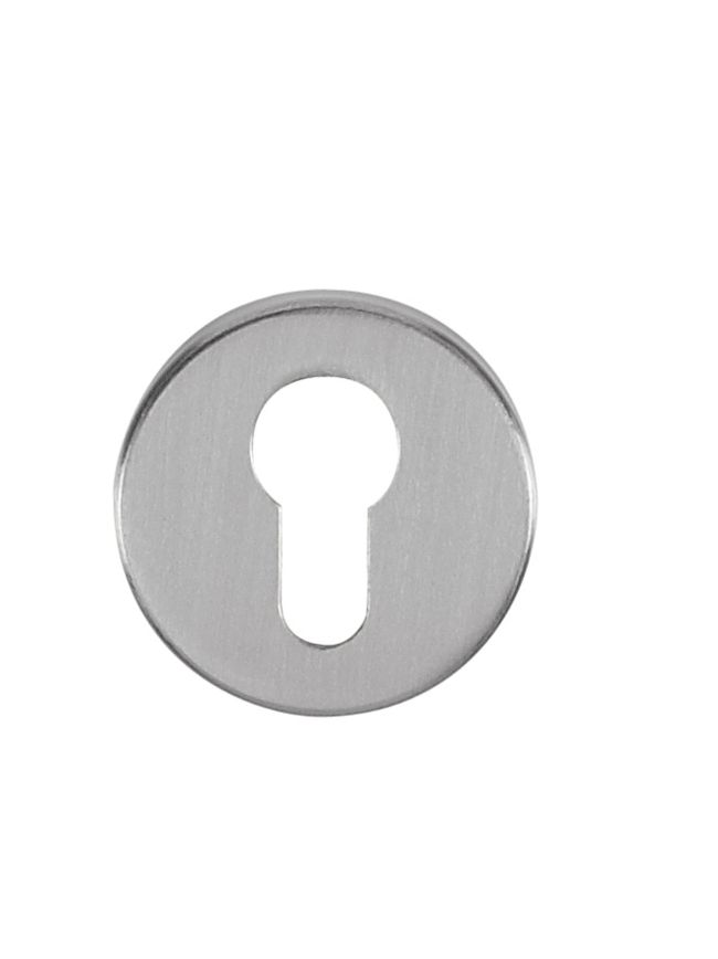 Tupai Rapido CurvaLine Euro Escutcheons on Round Rose - Satin Chrome (Pair)