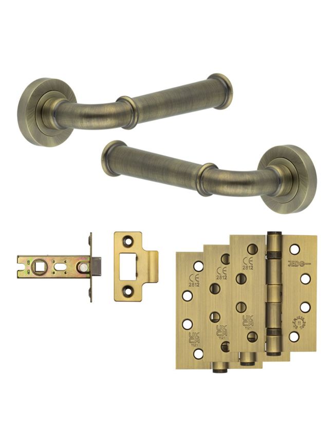 Complete Classic Door Handle Pack - Internal Doors - Antique Brass - By Frelan Hardware - JE-A1A-AB