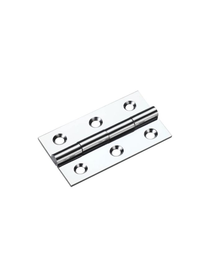 Zoo Hardware Solid drawn brass butt hinge - 50 x 28 x 1.5mm - Polished Chrome