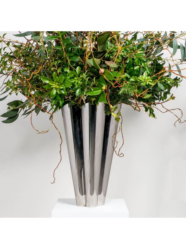 Polished Marine SS (316) 30cm Flora Pot (Drainage holes)