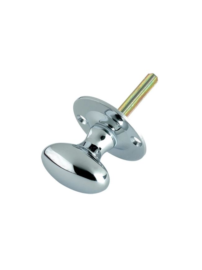 Zoo Hardware Oval Thumb Turn - Rack Bolt 38mm Rose dia. - Chrome