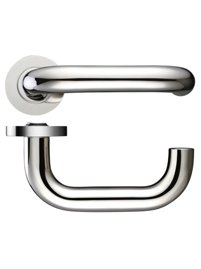 Zoo Hardware 22mm Return to Door Lever on Round Rose - Polished Stainless