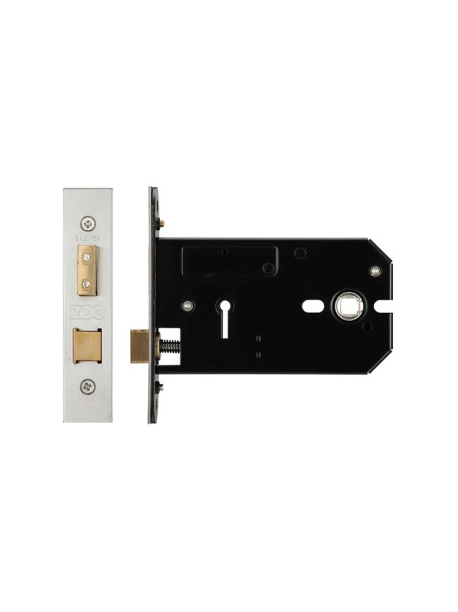 Zoo Hardware 3 Lever Horizontal Lock - 127mm - Satin Stainless