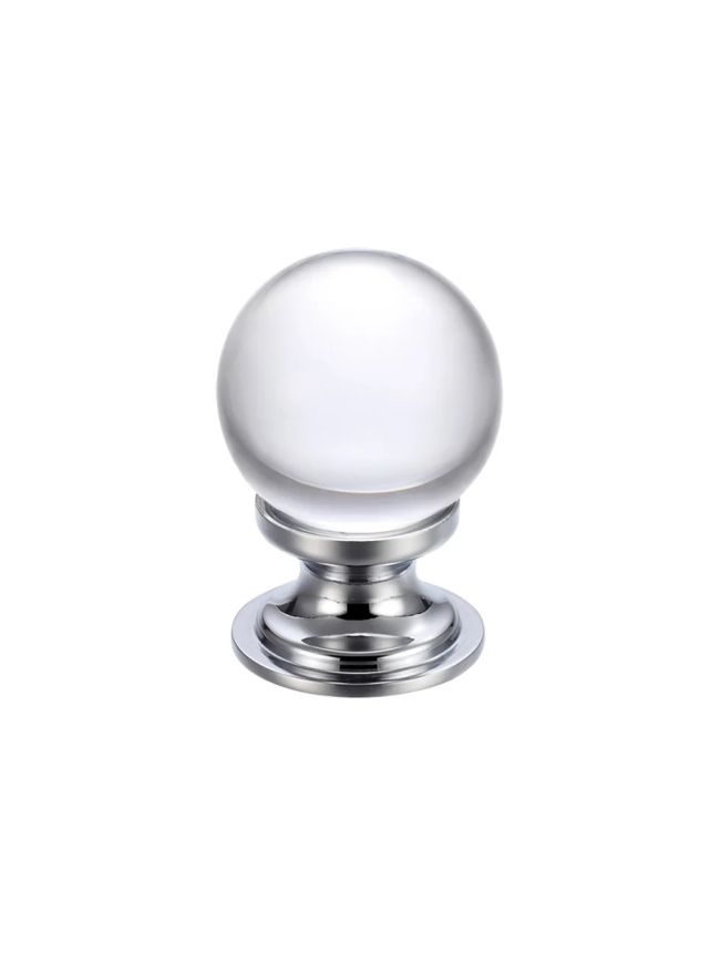 Zoo Hardware Glass Ball Cabinet Knob - Plain 30mm - Chrome