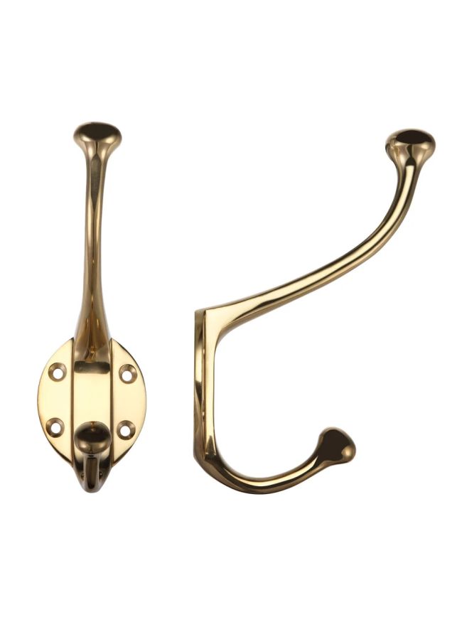 Zoo Hardware Hat and Coat Hook - Polished Brass