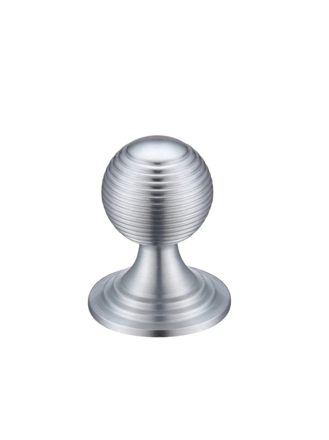 Zoo Hardware Queen Anne Ringed Knob 32mm rose dia. - Satin
