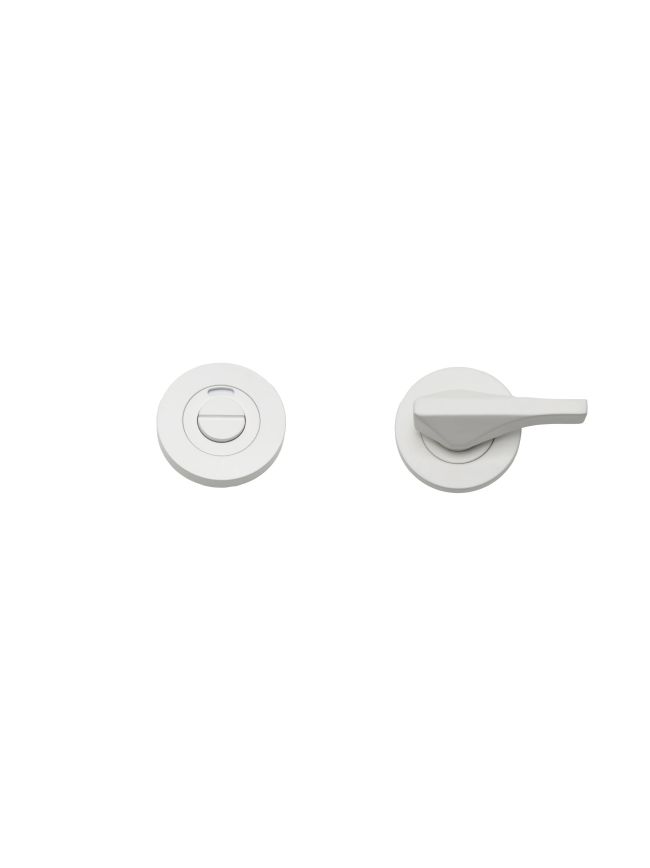 Zoo Hardware Accessible Turn & Indicator Release - Round Rose - Powder Coated White