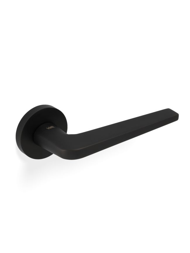 Valli David Chipperfield Lever on Round Rosette - Matt Black PVD