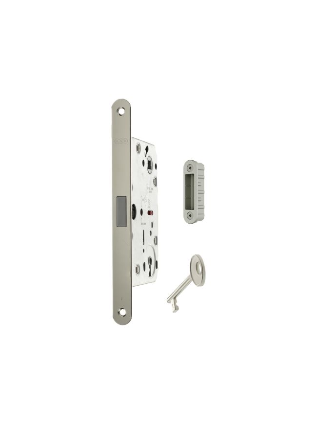 AGB Polaris 2XT Magnetic Key Sashlock 50mm backset with strike plates for ALU doors - Satin Chrome