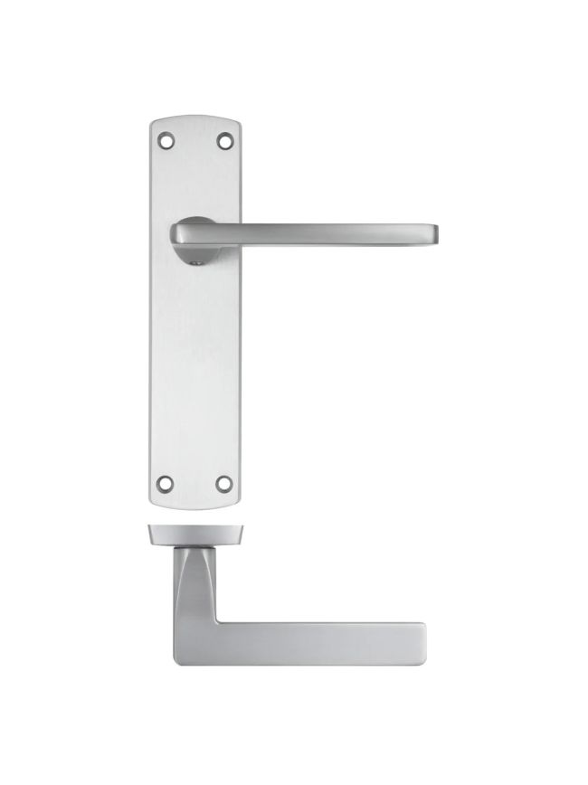 Zoo Hardware Leon lever on latch backplate - Satin Chrome