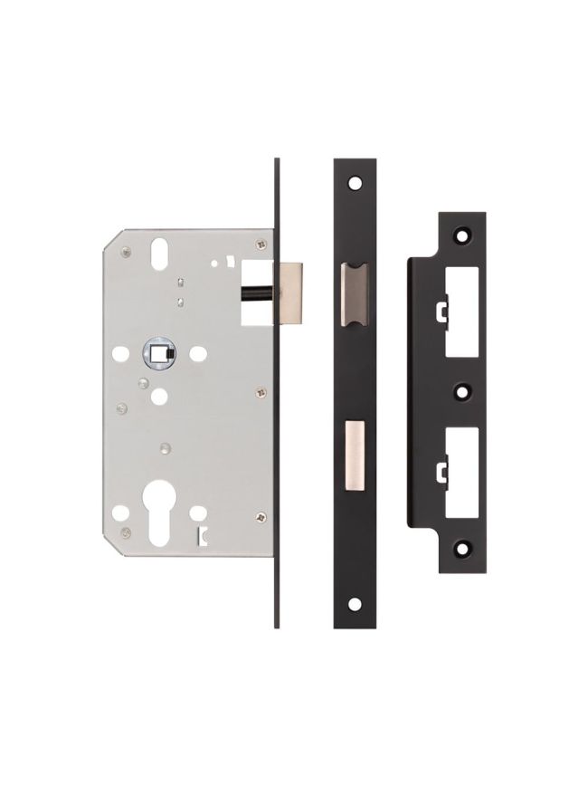72mm Black Din Euro Sashlock 60mm Backset - By Frelan Hardware - JL-DS60MB