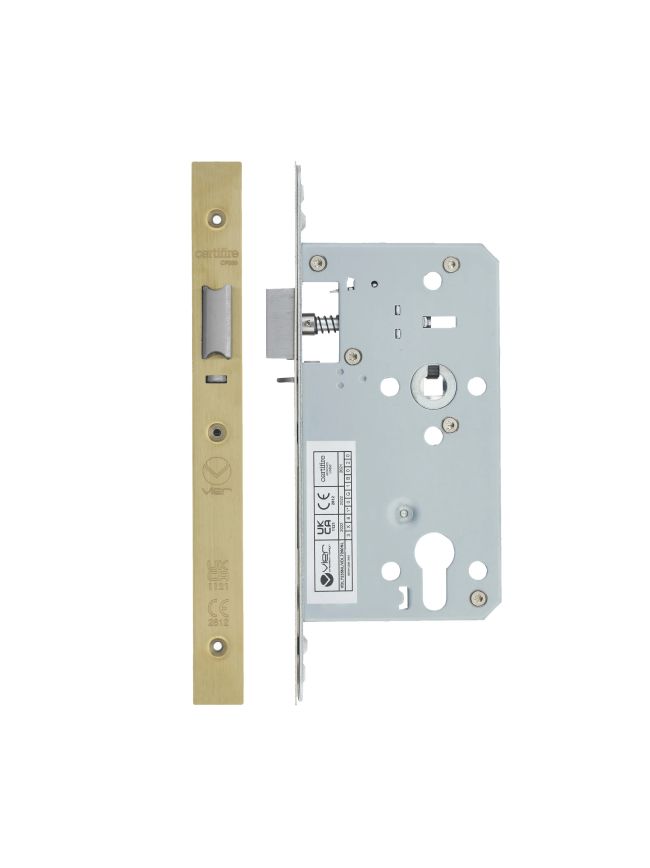 Zoo Hardware 2 Piece - DIN night latch - 72mm c/c - backset 60mm - Brass