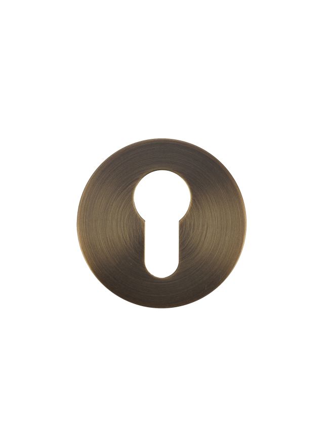 Zoo Hardware Euro Profile Escutcheon - Rosso Slim - 4mm - Antique Brass