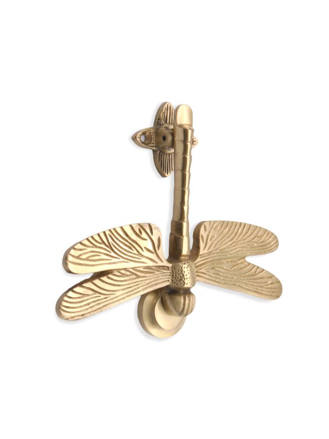 Dragonfly Door Knocker Satin Brass