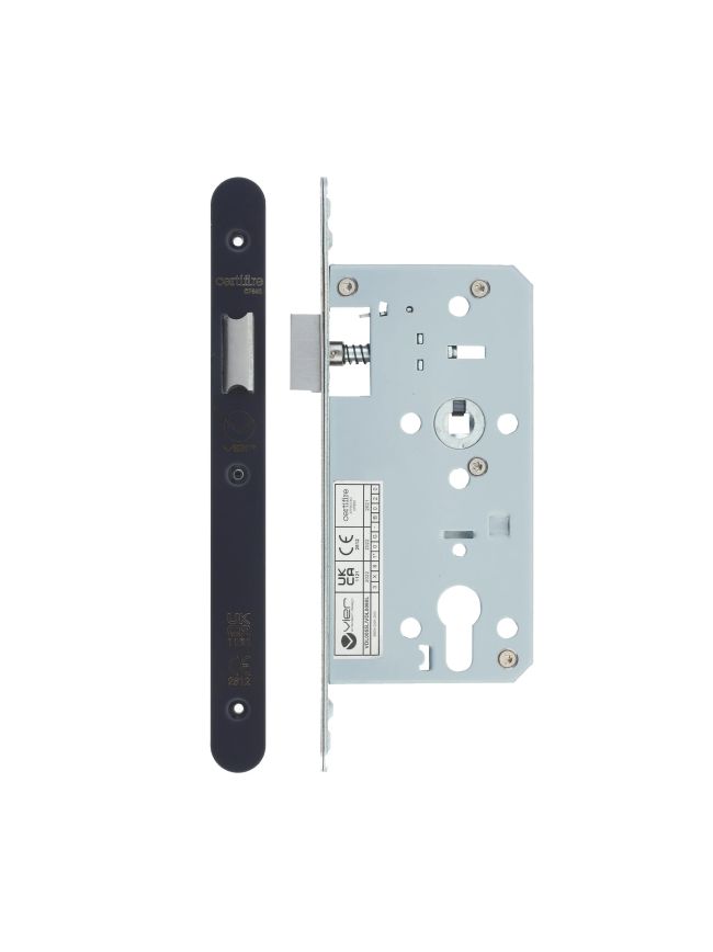 Zoo Hardware 2 Piece - DIN latch - backset 55mm - radius - Black