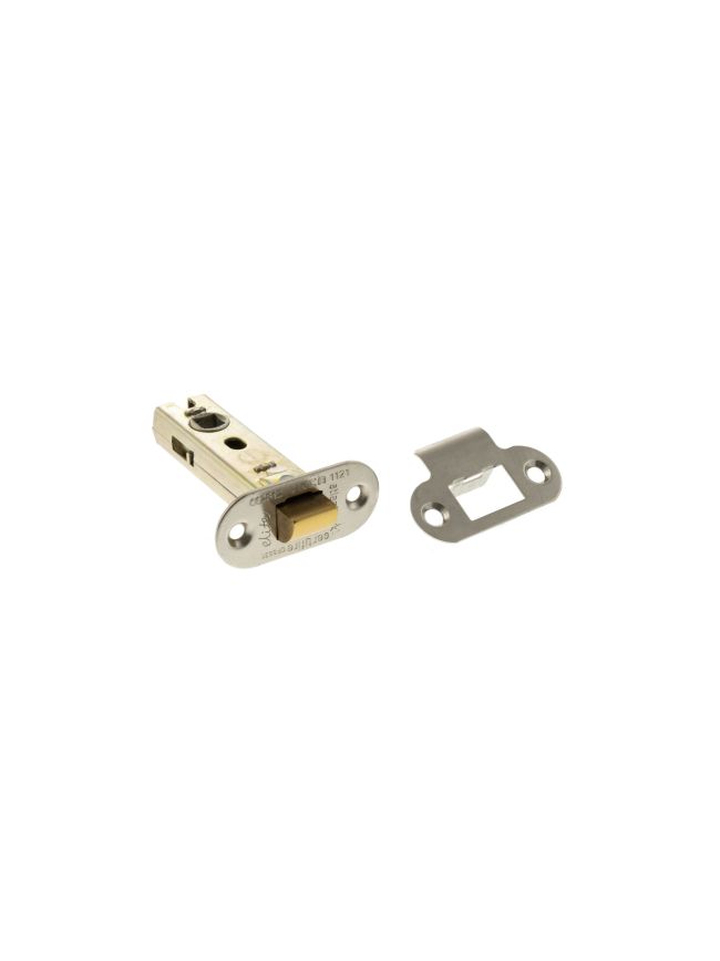 Atlantic Fire-Rated CE Marked Bolt Through Tubular Radius Latch 3" - Polished Nickel