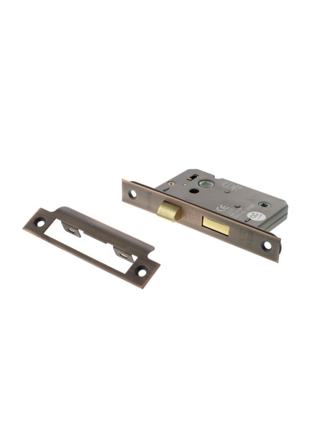 Atlantic Bathroom Lock [CE] 3" - Antique Copper