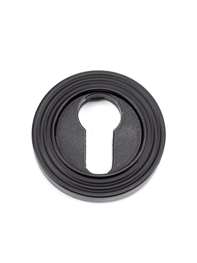 Matt Black Round Euro Escutcheon (Beehive)