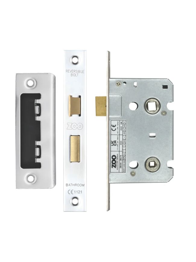 Zoo Hardware Bathroom Lock 2.5" - 57mm c/c - Polished Stainless