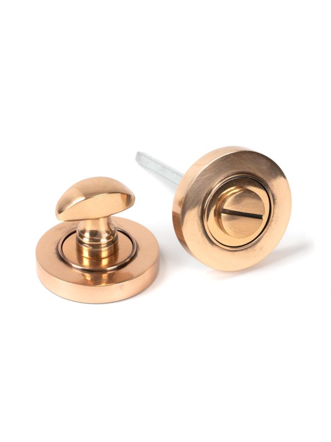 Polished Bronze Round Thumbturn Set (Plain)