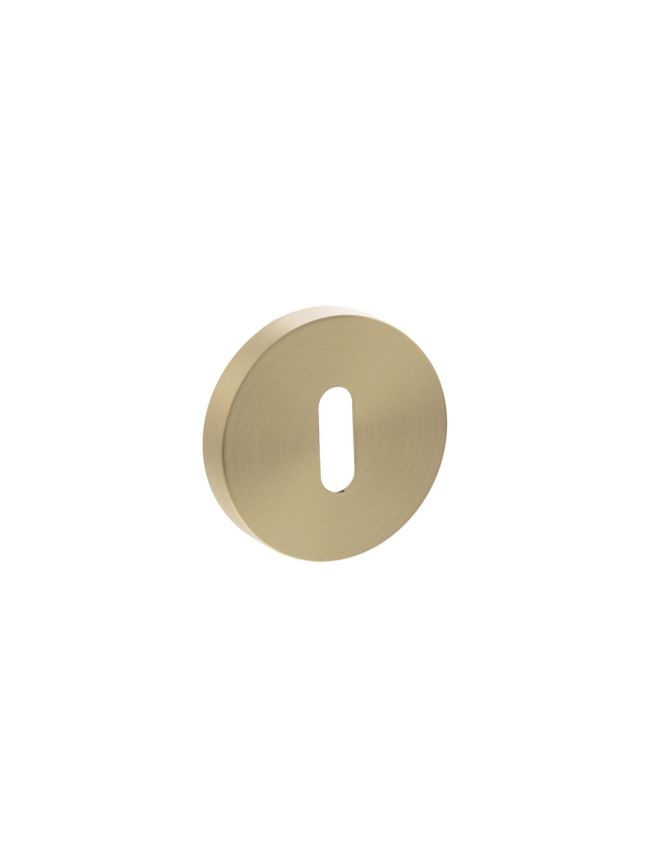 Senza Pari Key Escutcheons on Minimal Round Rose - Satin Brass (Pair)