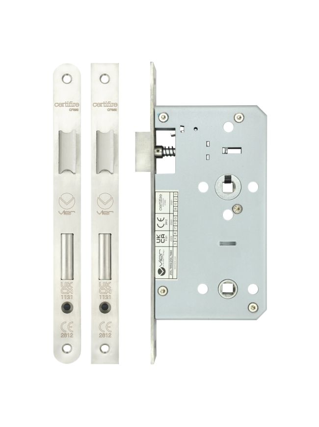 Zoo Hardware Din bathroom - 78mm c/c - backset 60mm - Satin Stainless
