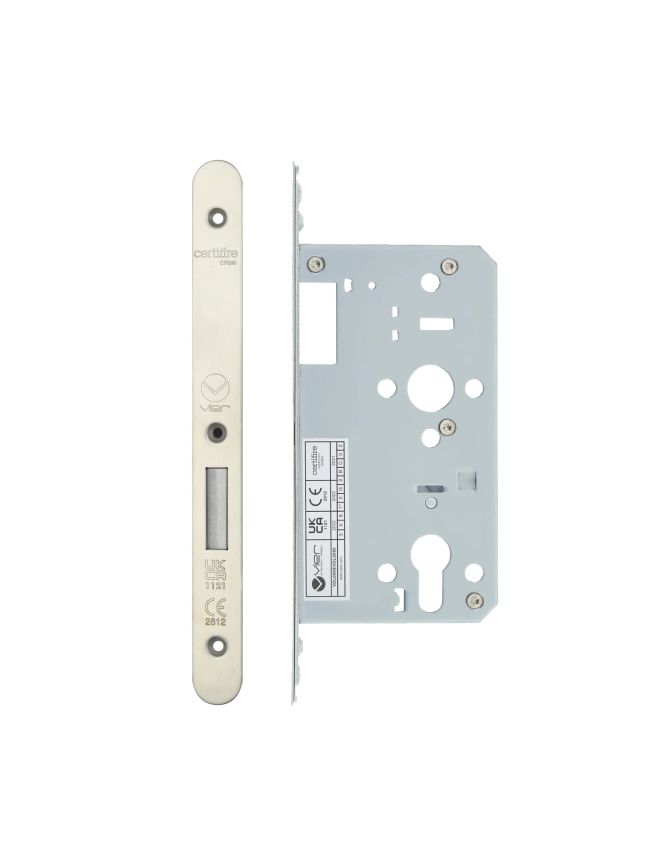 Zoo Hardware 2 Piece - DIN euro deadlock - backset 60mm - radius - Stainless Steel