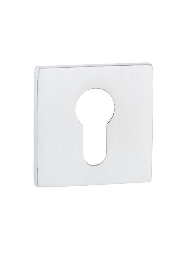 Tupai Rapido 5S Line Euro Escutcheons on 5mm Slimline Square Rose - White (Pair)