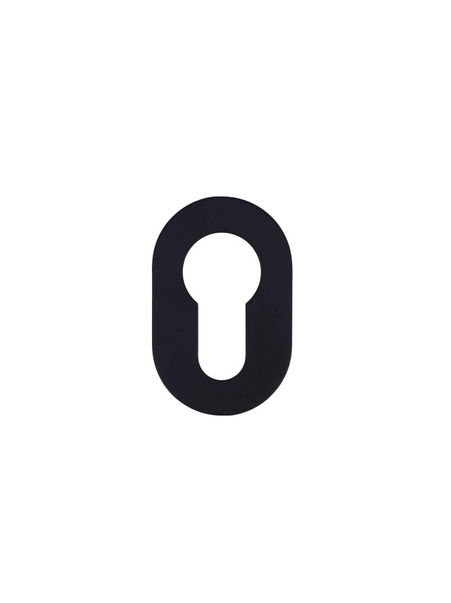 Zoo Hardware Euro Profile Escutcheon - Rosso Mini - 50 x 32 x 3 - Black