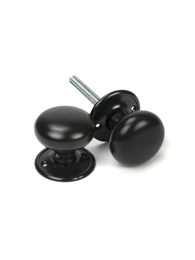 Aged Bronze 49mm Mushroom Mortice/Rim Knob Set