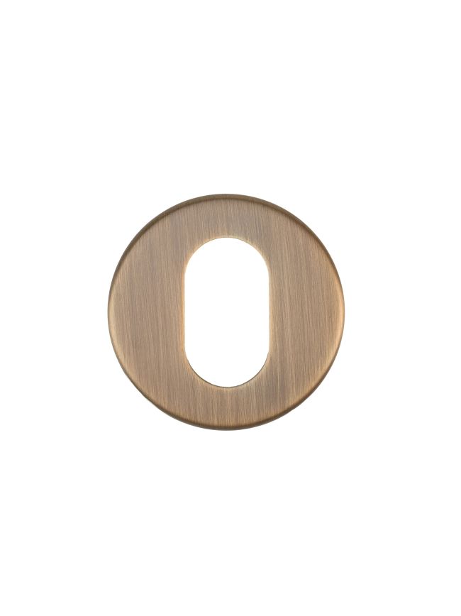 Zoo Hardware Oval Profile Escutcheon - 52mm Dia - Grade 201 - Antique Brass